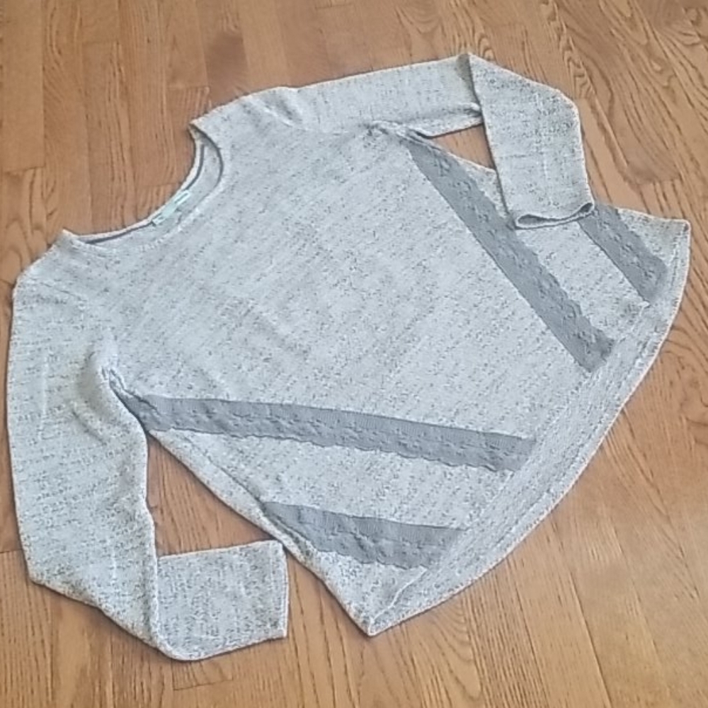 Maurices gray sweater with lace detail.